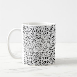 Abstraktes, modernes, nahtloses Zierschwarz Kaffeetasse