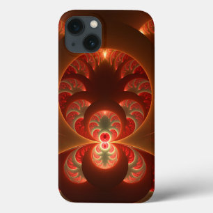 Abstraktes modernes, orangefarbenes Fraktal Case-Mate iPhone Hülle