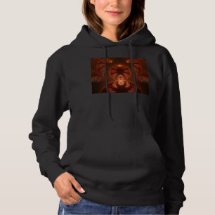 Abstraktes modernes, orangefarbenes Fraktal Hoodie