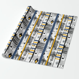 Abstraktes modernes Ornament geometrische Elemente Geschenkpapier