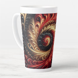 Abstraktes, modernes Rot, Schwarz und Gold Milchtasse
