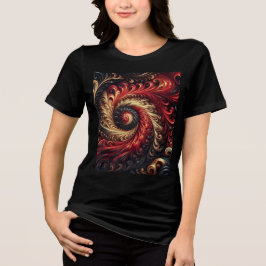 Abstraktes, modernes Rot, Schwarz und Gold Tri-Blend Shirt