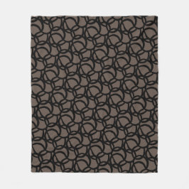 Abstraktes modernes Schwarz-Braun-Muster Fleecedecke
