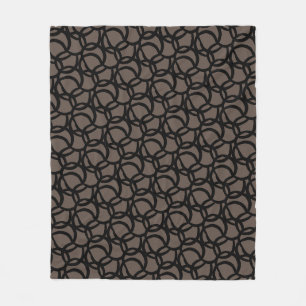 Abstraktes modernes Schwarz-Braun-Muster Fleecedecke
