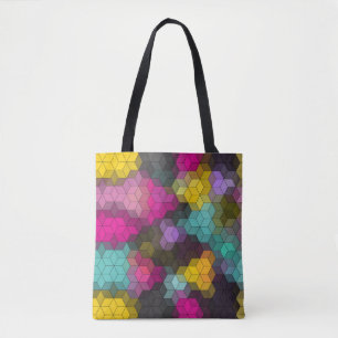 Abstraktes, modernes Sechseck formt Mosaik Tasche