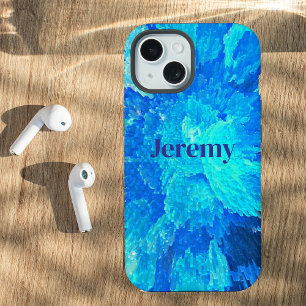 Abstraktes, modernes, türkis-farbenes Mosaik iPhone 15 Hülle