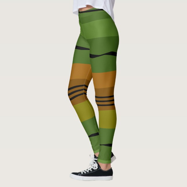 abstraktes modernistisches geometrisches Muster Leggings (Links)