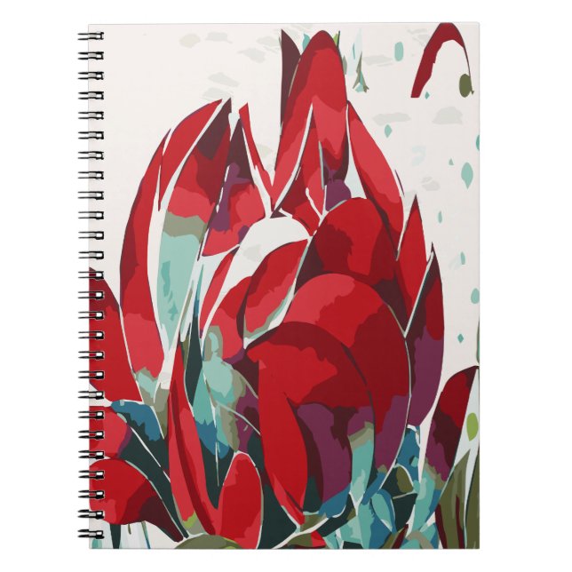 Abstraktes Mohn-Spiral-Notizbuch Notizblock (Vorderseite)