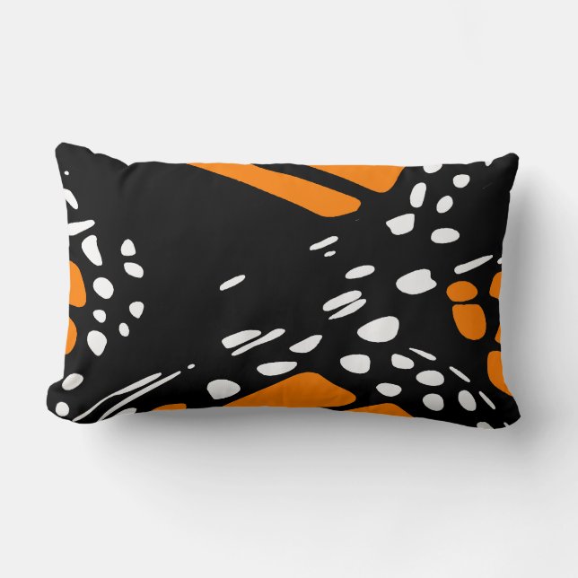 Abstraktes Monarch Butterfly Design Lendenkissen (Vorderseite)