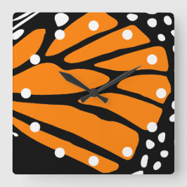 Abstraktes Monarch Butterfly Design Quadratische Wanduhr