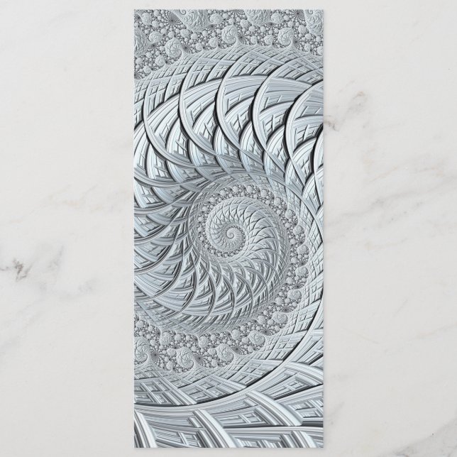 Abstraktes Monochrome Grau Spiral Fraktal Lesezeic (Vorderseite)