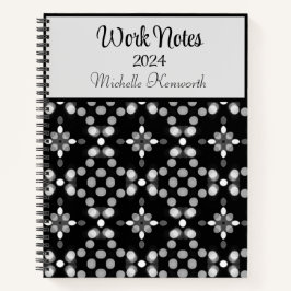 Abstraktes monochromes Bokeh-Dots-Muster Notizbuch