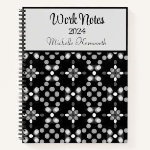 Abstraktes monochromes Bokeh-Dots-Muster Notizbuch