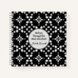 Abstraktes monochromes Bokeh-Dots-Muster Notizbuch