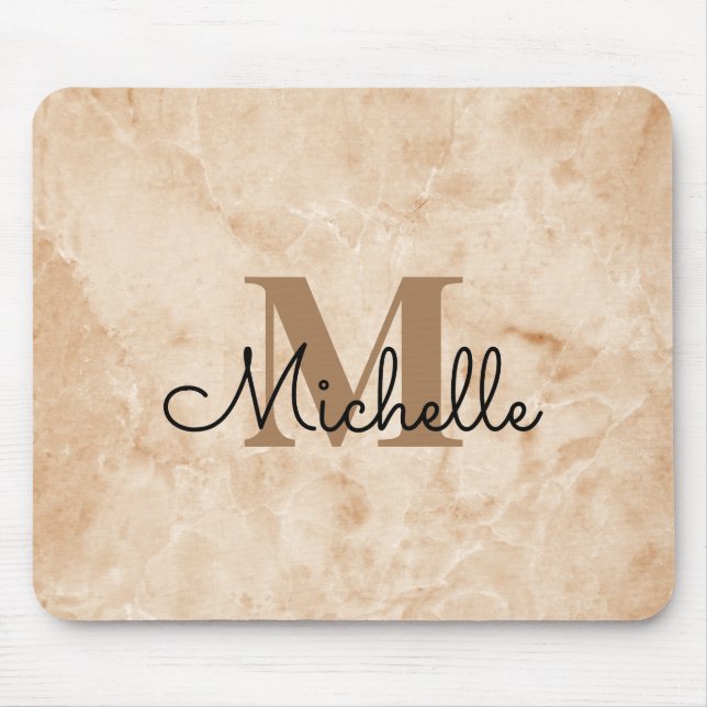 Abstraktes Monogramm aus Marmor Mousepad (Vorne)