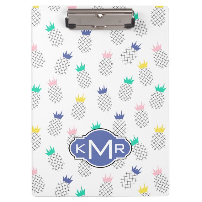 Abstraktes Monogramm der Ananas-| Klemmbrett (Vorderseite)