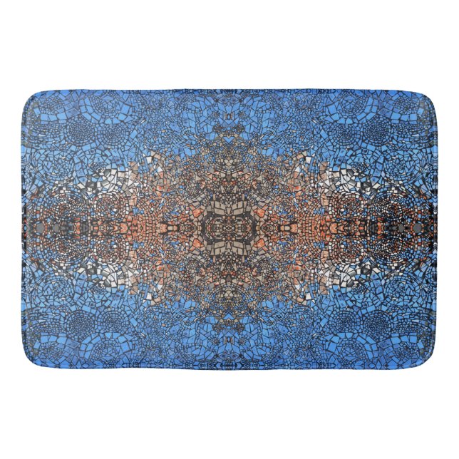 Abstraktes Mosaik aus verkettetem Glas Badematte (Vorderseite)