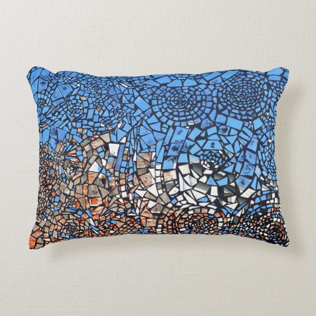 Abstraktes Mosaik aus verkettetem Glas Dekokissen (Vorderseite)