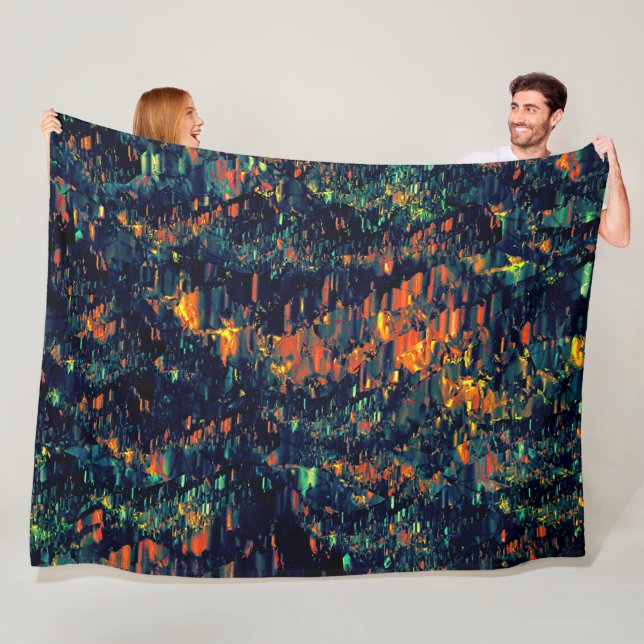 Abstraktes Mosaik eines vertriebenen Lagerfeuers a Fleecedecke (Beispiel)