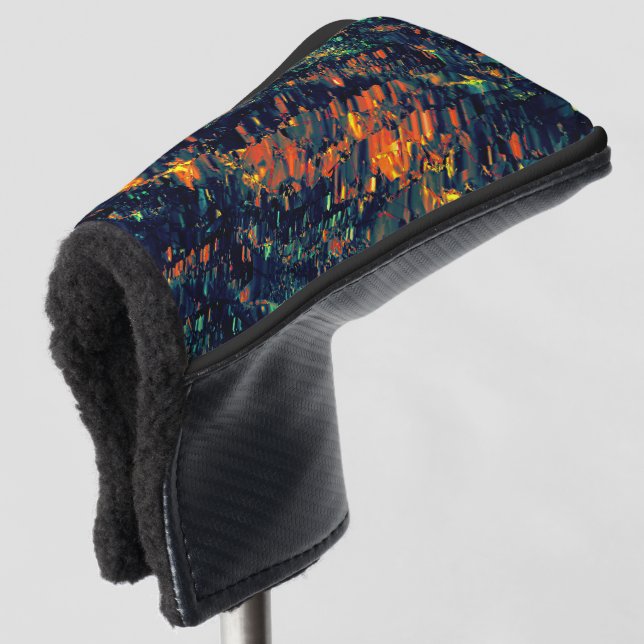 Abstraktes Mosaik eines vertriebenen Lagerfeuers a Golf Headcover (3/4 Vorderseite)