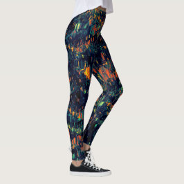 Abstraktes Mosaik eines vertriebenen Lagerfeuers a Leggings