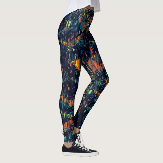 Abstraktes Mosaik eines vertriebenen Lagerfeuers a Leggings (Rechts)