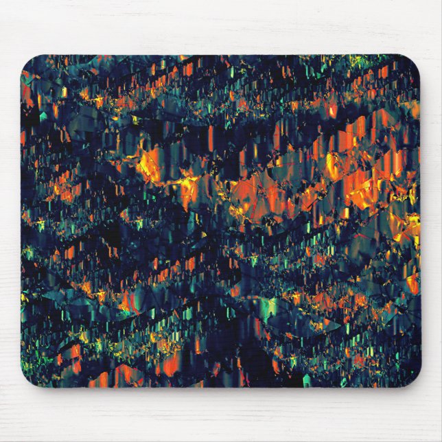 Abstraktes Mosaik eines vertriebenen Lagerfeuers a Mousepad (Vorne)