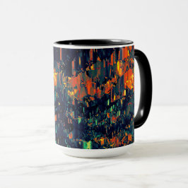 Abstraktes Mosaik eines vertriebenen Lagerfeuers a Tasse