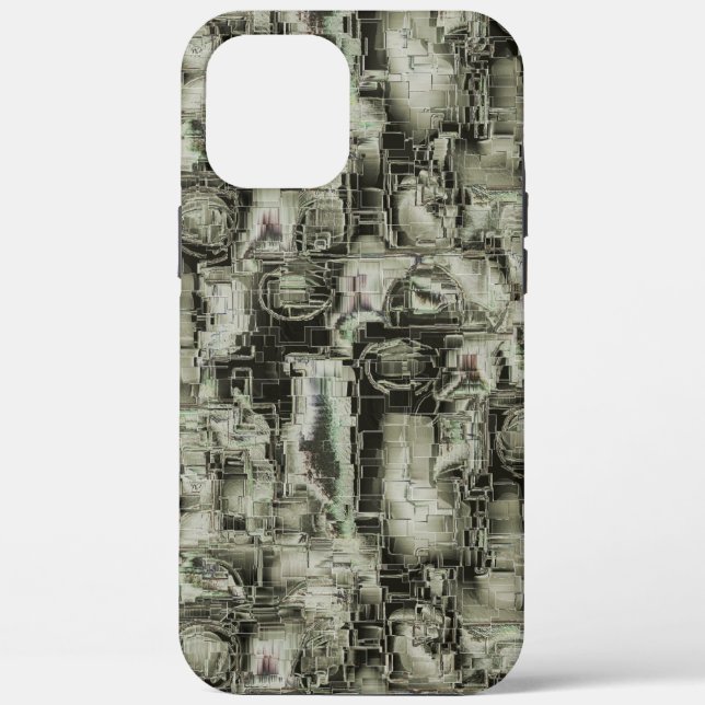 Abstraktes Mosaik in Grautönen Case-Mate iPhone Hülle (Rückseite)