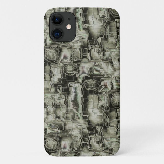 Abstraktes Mosaik in Grautönen Case-Mate iPhone Hülle (Rückseite)