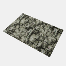 Abstraktes Mosaik in Grautönen Fußmatte