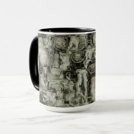Abstraktes Mosaik in Grautönen Tasse