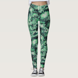 Abstraktes Mosaik in Grüntönen Leggings