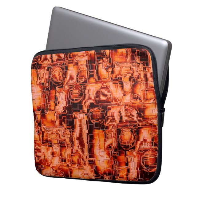 Abstraktes Mosaik in Korallentönen Laptopschutzhülle (Vorderseite Links)