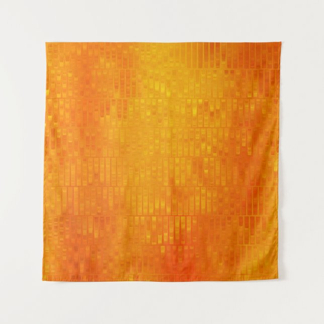Abstraktes Mosaik Orange: helles Glanz Wandteppich (Vorderseite)