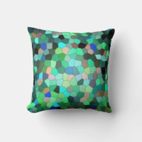 Abstraktes Mosaik Peacock Feather Cushion