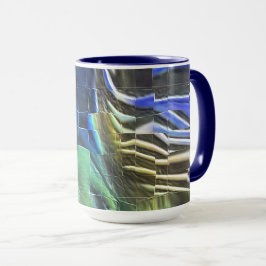 Abstraktes Mosaik zeichnend leicht geschnitzt und Tasse