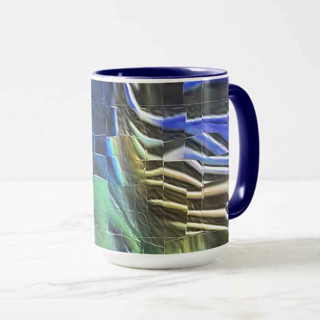 Abstraktes Mosaik zeichnend leicht geschnitzt und  Tasse (VorderseiteRechts)