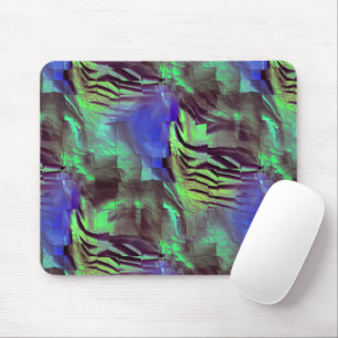 Abstraktes Mosaik zeichnend rustikales Grün und Bl Mousepad