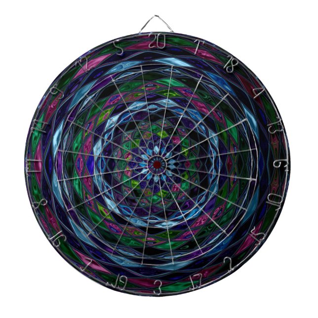 Abstraktes Mosaikglas #10 Dartscheibe (vorne)