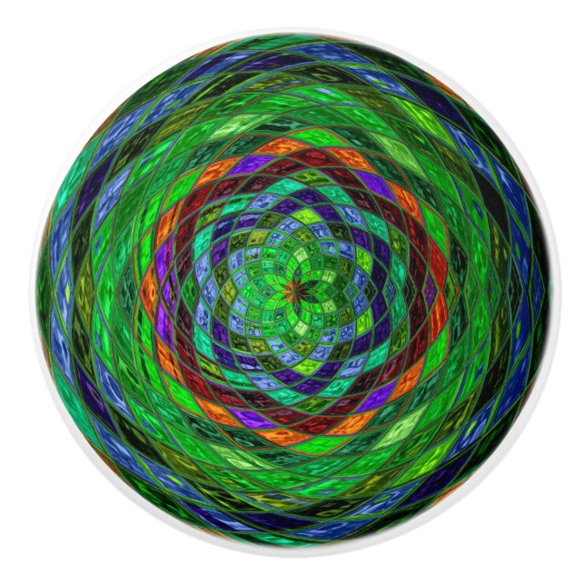 Abstraktes Mosaikglas #8 Keramikknauf (Vorderseite)