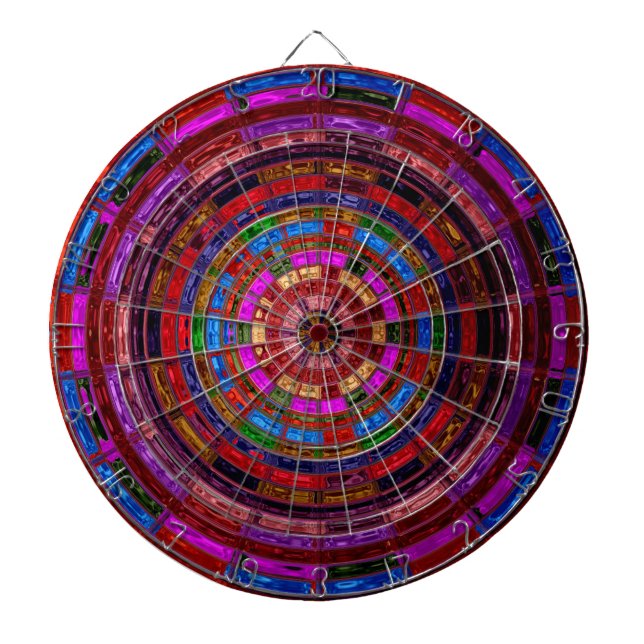 Abstraktes Mosaikglas #9 Dartscheibe (vorne)