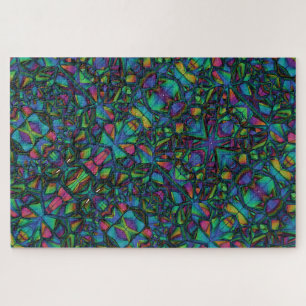Abstraktes Mosaikglas - schwer