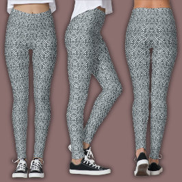 Abstraktes Mosaikmuster | Silberne Schuppen Leggings