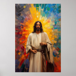 Abstraktes Mosaikprojekt Jesu Christi Poster