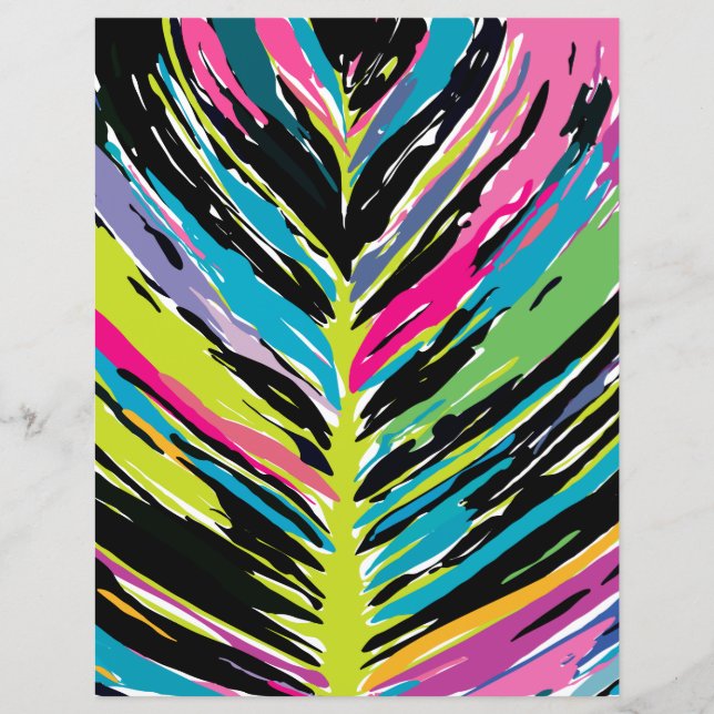 Abstraktes Multicolor Tropenleaf-Scrapbook (Vorderseite)