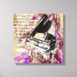 Abstraktes Musikpiano Design Lila Leinwand Kunst, 