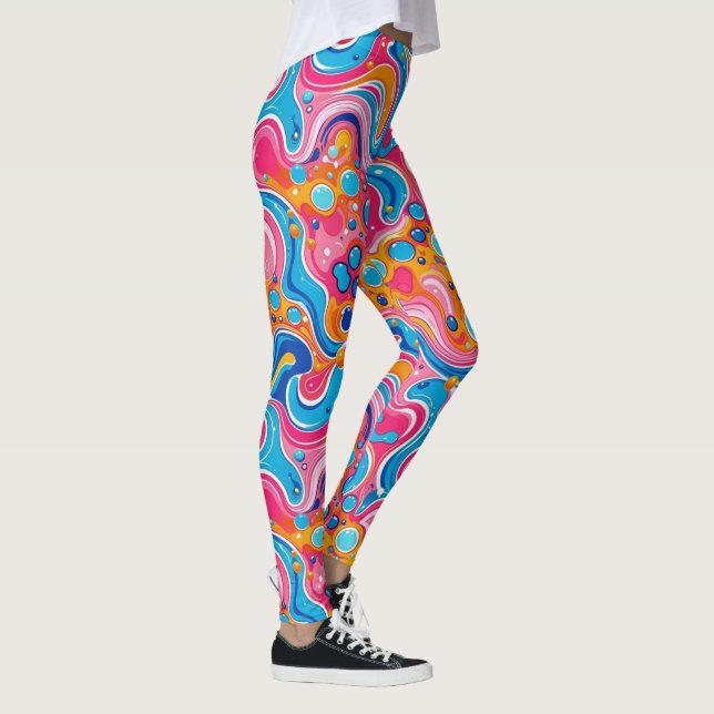 Abstraktes Muster 1194 in flüssiger Kunst - Leggin Leggings (Rechts)
