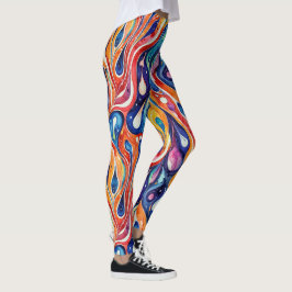 Abstraktes Muster 1196 mit flüssiger Kunst - Leggi Leggings