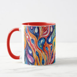 Abstraktes Muster 1196 mit flüssiger Kunst - Tasse